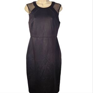 Guess‎ Dress Pencil Bodycon Sleeveless Black Sheer Embroidered Short Fitted S